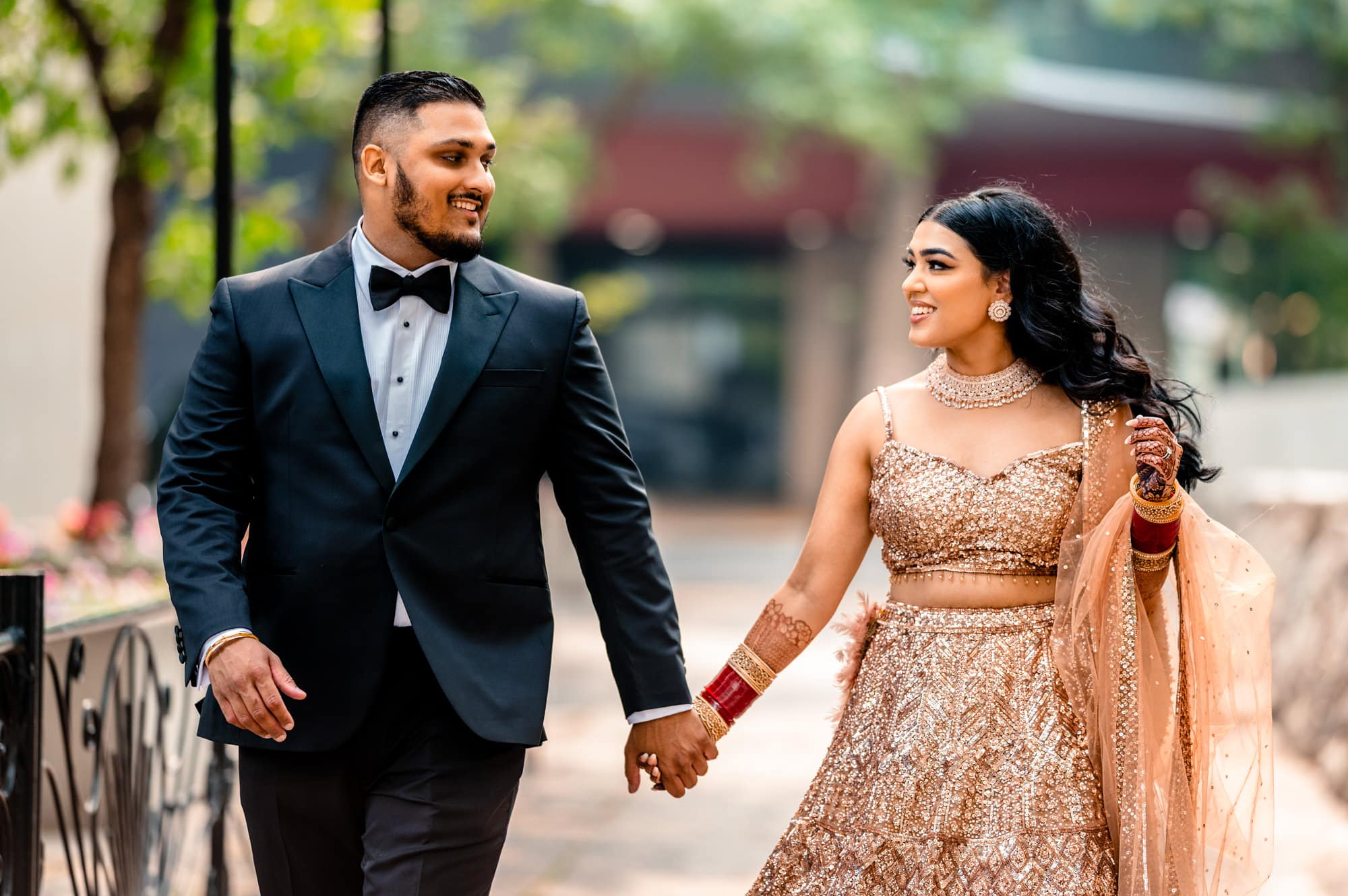 Rose Gold Reception Dress - Singh Photography